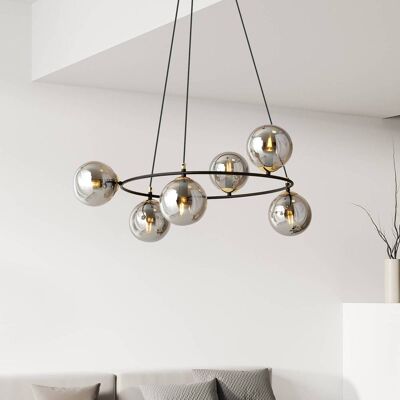 Glas Hängeleuchte Glassy Euluna, dimmbar, schwarz, für Wohn- / Esszimmer, Glas, Modern Glas Hängeleuchte Glassy Euluna, dimmbar, schwarz, für Wohn- / Esszimmer, Glas, Modern