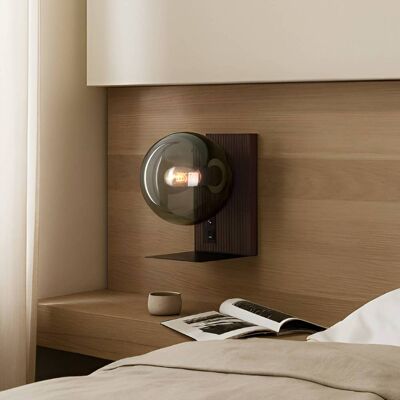 Wandleuchte Veloura Lucande, dimmbar, braun / rost, für Wohn- / Esszimmer, Glas, Design Wandleuchte Veloura Lucande, dimmbar, braun / rost, für Wohn- / Esszimmer, Glas, Design