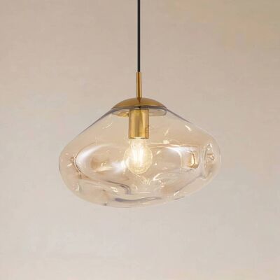 Glas Hängeleuchte Lelia Lindby, dimmbar, creme / amber, für Wohn- / Esszimmer, Glas, Design Glas Hängeleuchte Lelia Lindby, dimmbar, creme / amber, für Wohn- / Esszimmer, Glas, Design
