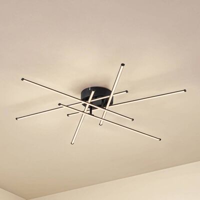 LED Deckenleuchte Elviano Lindby, schwarz, für Wohn- / Esszimmer, Aluminium, Modern LED Deckenleuchte Elviano Lindby, schwarz, für Wohn- / Esszimmer, Aluminium, Modern