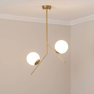 Glas Hängeleuchte Dolunay Opviq, dimmbar, messing / gold, für Wohn- / Esszimmer, Metall, Modern Glas Hängeleuchte Dolunay Opviq, dimmbar, messing / gold, für Wohn- / Esszimmer, Metall, Modern