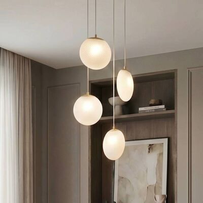 Glas Hängeleuchte Lunelle Lucande, dimmbar, für Wohn- / Esszimmer, Glas, Modern Glas Hängeleuchte Lunelle Lucande, dimmbar, für Wohn- / Esszimmer, Glas, Modern