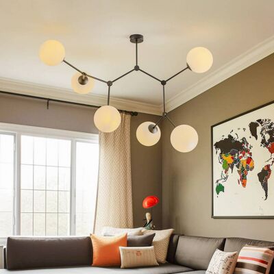 Emibig Lighting Emibig Space Schwarze Globe Deckenleuchte - E14, 6 Lampen Emibig Lighting Emibig Space Schwarze Globe Deckenleuchte - E14, 6 Lampen