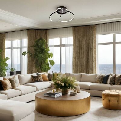 LED Deckenleuchte Delta Milagro Lighting, schwarz, für Wohn- / Esszimmer, Metall, Modern LED Deckenleuchte Delta Milagro Lighting, schwarz, für Wohn- / Esszimmer, Metall, Modern