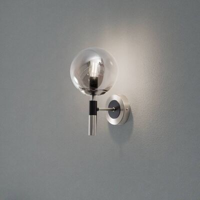 Wandleuchte Rollo Lamkur, dimmbar, alu / grau / zink, für Wohn- / Esszimmer, Glas Wandleuchte Rollo Lamkur, dimmbar, alu / grau / zink, für Wohn- / Esszimmer, Glas