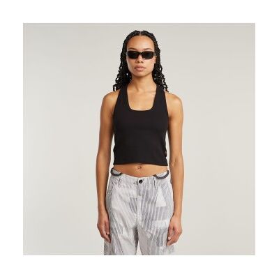 G-Star für Damen. D26237-D275-6484 Back Snap Slim T-shirt schwarz (M), Lässig, Ärmellos / Hosenträger, Bio-Baumwolle, Nachhaltig G-Star für Damen. D26237-D275-6484 Back Snap Slim T-shirt schwarz (M), Lässig, Ärmellos / Hosenträger, Bio-Baumwolle, Nachhaltig
