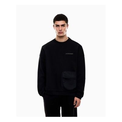 EA7 für Herren. 7M001585_AF12660 Athletic Mix Sweatshirt schwarz (M), Lässig, Sportlich, Baumwolle EA7 für Herren. 7M001585_AF12660 Athletic Mix Sweatshirt schwarz (M), Lässig, Sportlich, Baumwolle