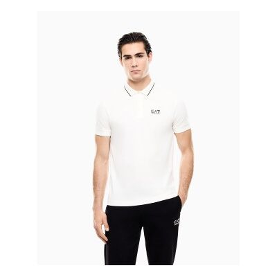 EA7 für Herren. 8NPF16_PJVUZ Weißes Piqué-Poloshirt Core Identity (M), Lässig, Baumwolle, Kurzarm EA7 für Herren. 8NPF16_PJVUZ Weißes Piqué-Poloshirt Core Identity (M), Lässig, Baumwolle, Kurzarm
