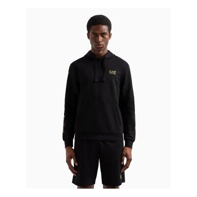 EA7 für Herren. 7M000569_AF13512 Baumwoll-Kapuzenpullover mit Reißverschluss Logo Series schwarz (L), Lässig, Sportlich, Baumwolle, Multispo EA7 für Herren. 7M000569_AF13512 Baumwoll-Kapuzenpullover mit Reißverschluss Logo Series schwarz (L), Lässig, Sportlich, Baumwolle, Multispo