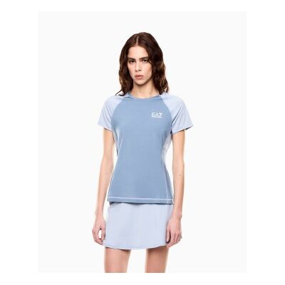 EA7 für Damen. 7W000890_AF14524 Tennis-T-Shirt blau (L), Sportlich, Multisport, Polyamid, Kurzarm EA7 für Damen. 7W000890_AF14524 Tennis-T-Shirt blau (L), Sportlich, Multisport, Polyamid, Kurzarm