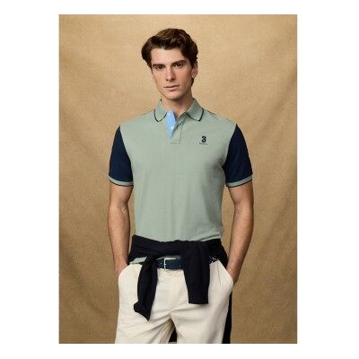 Hackett London für Herren. HM5600133 Heritage H Quad grünes Poloshirt (M), Lässig, Baumwolle, Kurzarm Hackett London für Herren. HM5600133 Heritage H Quad grünes Poloshirt (M), Lässig, Baumwolle, Kurzarm