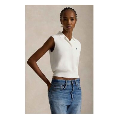 Polo Ralph Lauren für Damen. 211970666001 Zeitloses weißes Poloshirt (XL), Lässig, Baumwolle, Ärmellos / Hosenträger Polo Ralph Lauren für Damen. 211970666001 Zeitloses weißes Poloshirt (XL), Lässig, Baumwolle, Ärmellos / Hosenträger