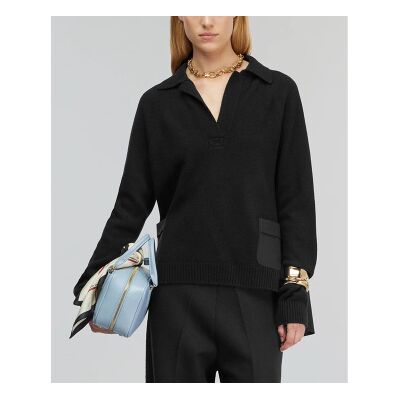 Semicouture für Damen. Y5WG21 Acantha Poloshirt schwarz (S), Lässig, Wolle, Langarm Semicouture für Damen. Y5WG21 Acantha Poloshirt schwarz (S), Lässig, Wolle, Langarm