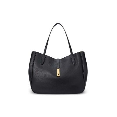 Polo Ralph Lauren für Damen. 428935220002 Große Polo ID Tote-Tasche aus schwarzem Leder (OSFA), Lässig Polo Ralph Lauren für Damen. 428935220002 Große Polo ID Tote-Tasche aus schwarzem Leder (OSFA), Lässig
