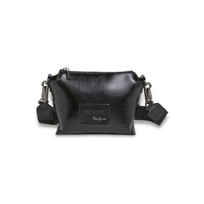 Pepe Jeans für Damen. PL0300010 Edith Glänzende schwarze Umhängetasche (OSFA), Lässig, Polyurethan Pepe Jeans für Damen. PL0300010 Edith Glänzende schwarze Umhängetasche (OSFA), Lässig, Polyurethan