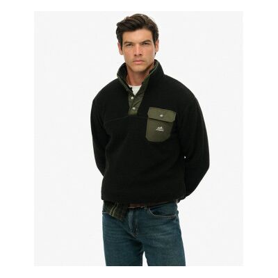 Superdry für Herren. M2014283A Fuji Popper Vlies schwarz (XL), Lässig, Recyceltes Polyester, Nachhaltig Superdry für Herren. M2014283A Fuji Popper Vlies schwarz (XL), Lässig, Recyceltes Polyester, Nachhaltig