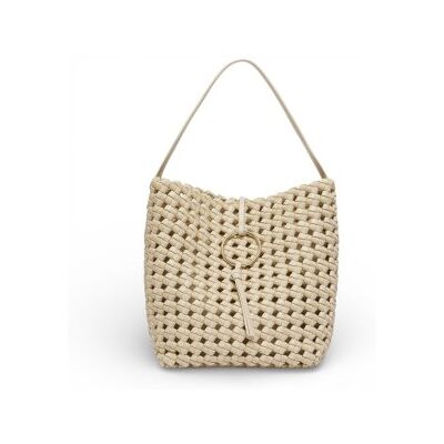 Marella für Damen. 2613511187200 Große beige geflochtene Stofftasche (OSFA), Lässig, Polyester Marella für Damen. 2613511187200 Große beige geflochtene Stofftasche (OSFA), Lässig, Polyester