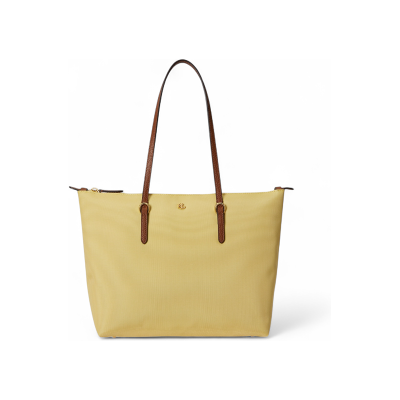 Lauren Ralph Lauren für Damen. 431916737046 Keaton mittelgroße Nylon Tragetasche aus gelbem Nylon (OSFA), Lässig Lauren Ralph Lauren für Damen. 431916737046 Keaton mittelgroße Nylon Tragetasche aus gelbem Nylon (OSFA), Lässig