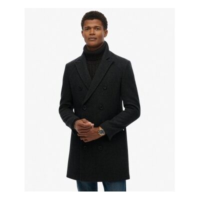 Superdry für Herren. M5012383A Schwarzer Merchant Town Mantel (M), Lässig, Wolle, Klassisch Superdry für Herren. M5012383A Schwarzer Merchant Town Mantel (M), Lässig, Wolle, Klassisch