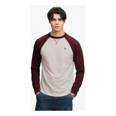 Superdry für Herren. M6010976A Vintage Athletic Baseball T-Shirt beige, weinrot (L), Lässig, Baumwolle, Langarm, Bordeaux Superdry für Herren. M6010976A Vintage Athletic Baseball T-Shirt beige, weinrot (L), Lässig, Baumwolle, Langarm, Bordeaux
