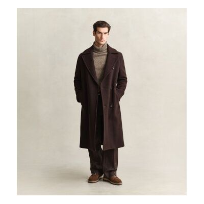 Gant für Herren. 7006678 Brauner Uniform-Mantel mit Gürtel (M), Wolle, Klassisch Gant für Herren. 7006678 Brauner Uniform-Mantel mit Gürtel (M), Wolle, Klassisch