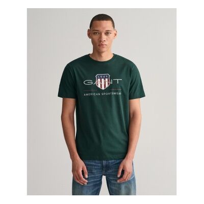Gant für Herren. 2003199 Archiv Shield T-shirt grün (3XL), Lässig, Baumwolle, Kurzarm, Nachhaltig Gant für Herren. 2003199 Archiv Shield T-shirt grün (3XL), Lässig, Baumwolle, Kurzarm, Nachhaltig