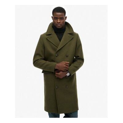 Superdry für Herren. M5012384A Merchant-Mantel aus Wollmischung, lang, grün (L), Lässig, Klassisch, Polyester Superdry für Herren. M5012384A Merchant-Mantel aus Wollmischung, lang, grün (L), Lässig, Klassisch, Polyester