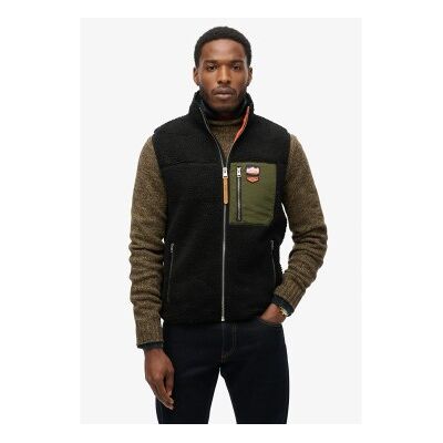 Superdry für Herren. M5012160A Fleeceweste Vintage Retro schwarz (XXL), Lässig, Recyceltes Polyester, Nachhaltig Superdry für Herren. M5012160A Fleeceweste Vintage Retro schwarz (XXL), Lässig, Recyceltes Polyester, Nachhaltig
