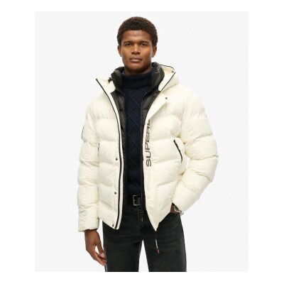 Superdry für Herren. M5011902A Steppjacke mit Kapuze und weißer Stadtgrafik (L), Lässig, Recyceltes Polyester, Nachhaltig Superdry für Herren. M5011902A Steppjacke mit Kapuze und weißer Stadtgrafik (L), Lässig, Recyceltes Polyester, Nachhaltig
