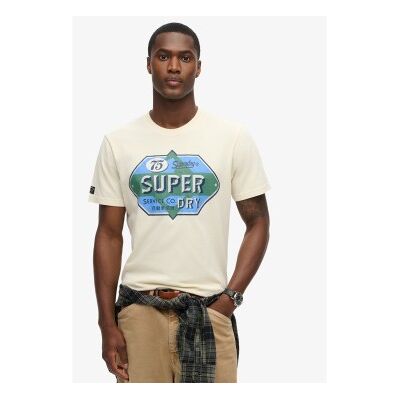 Superdry für Herren. M1012018A Workwear Gasoline Grafik-T-Shirt off-white (S), Weiß, Lässig, Baumwolle, Kurzarm Superdry für Herren. M1012018A Workwear Gasoline Grafik-T-Shirt off-white (S), Weiß, Lässig, Baumwolle, Kurzarm