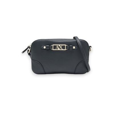 Giorgio Armani A X Armani Exchange für Damen. XW002612AF15632UC010 Umhängetasche mit Metallplatte vorne und verstellbarem Riemen schwarz (OSFA), Lässig, Po Giorgio Armani A X Armani Exchange für Damen. XW002612AF15632UC010 Umhängetasche mit Metallplatte vorne und verstellbarem Riemen schwarz (OSFA), Lässig, Po