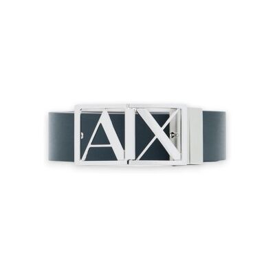 Giorgio Armani A X Armani Exchange für Herren. XM002664AF22854MB349 Glatter Ledergürtel mit marinefarbener Logo-Schnalle (OSFA), Lässig Giorgio Armani A X Armani Exchange für Herren. XM002664AF22854MB349 Glatter Ledergürtel mit marinefarbener Logo-Schnalle (OSFA), Lässig