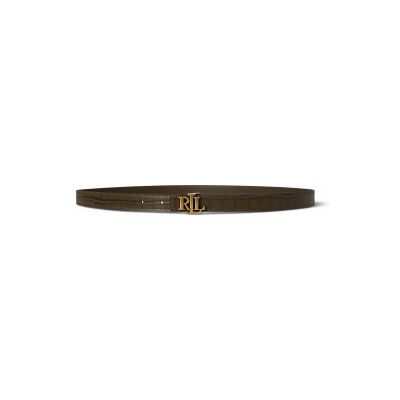 Lauren Ralph Lauren für Damen. 412P15764003 Ledergürtel mit brauner LRL-Schnalle (S), Lässig Lauren Ralph Lauren für Damen. 412P15764003 Ledergürtel mit brauner LRL-Schnalle (S), Lässig
