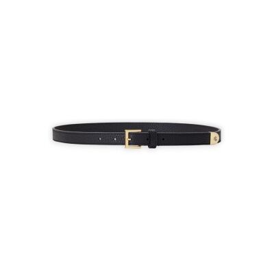 Lauren Ralph Lauren für Damen. 412912036002 Schmaler Gürtel aus schwarzem genarbtem Leder (S), Lässig Lauren Ralph Lauren für Damen. 412912036002 Schmaler Gürtel aus schwarzem genarbtem Leder (S), Lässig