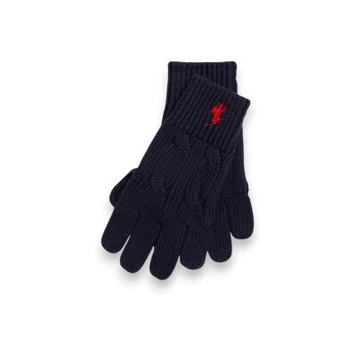 Polo Ralph Lauren Unisex. 323P00672001 Handschuhe aus Baumwolle mit Zopfmuster in Marineblau (L/XL), Lässig Polo Ralph Lauren Unisex. 323P00672001 Handschuhe aus Baumwolle mit Zopfmuster in Marineblau (L/XL), Lässig