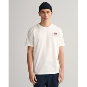 Gant für Herren. 2067004 Archiv Shield besticktes T-Shirt weiß (XL), Lässig, Baumwolle, Kurzarm Gant für Herren. 2067004 Archiv Shield besticktes T-Shirt weiß (XL), Lässig, Baumwolle, Kurzarm