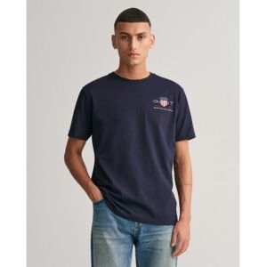 Gant für Herren. 2067004 Archiv Shield navy besticktes T-Shirt (S), Lässig, Baumwolle, Kurzarm, Marine Gant für Herren. 2067004 Archiv Shield navy besticktes T-Shirt (S), Lässig, Baumwolle, Kurzarm, Marine