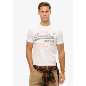 Superdry für Herren. M1012212A Heritage-T-Shirt weiß (L), Lässig, Baumwolle, Kurzarm Superdry für Herren. M1012212A Heritage-T-Shirt weiß (L), Lässig, Baumwolle, Kurzarm