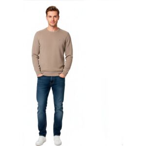 Tommy Jeans für Herren. DM0DM21787 Zeitloser brauner Pullover (S), Lässig, Baumwolle, Taupe Tommy Jeans für Herren. DM0DM21787 Zeitloser brauner Pullover (S), Lässig, Baumwolle, Taupe