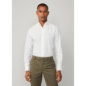 Hackett London für Herren. HM3010508 Weiß gefärbtes Oxford-Hemd (L), Lässig, Party, Baumwolle, Klassisch, Langarm Hackett London für Herren. HM3010508 Weiß gefärbtes Oxford-Hemd (L), Lässig, Party, Baumwolle, Klassisch, Langarm