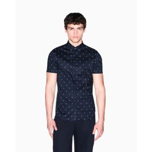 Giorgio Armani A X Armani Exchange für Herren. XM000624AF13184FB434 Hemd Monogram Slim navy (XL), Lässig, Baumwolle, Kurzarm, Marine Giorgio Armani A X Armani Exchange für Herren. XM000624AF13184FB434 Hemd Monogram Slim navy (XL), Lässig, Baumwolle, Kurzarm, Marine