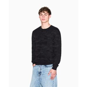 Giorgio Armani A X Armani Exchange für Herren. XM001976AF11966UC001 Schwarzer merzerisierter Feinstrick-Pullover (M), Lässig, Polyester Giorgio Armani A X Armani Exchange für Herren. XM001976AF11966UC001 Schwarzer merzerisierter Feinstrick-Pullover (M), Lässig, Polyester