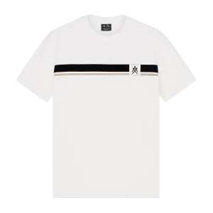 Giorgio Armani A X Armani Exchange für Herren. XM001792AF12308U0009 Streifen-T-Shirt weiß (XL), Lässig, Baumwolle, Kurzarm Giorgio Armani A X Armani Exchange für Herren. XM001792AF12308U0009 Streifen-T-Shirt weiß (XL), Lässig, Baumwolle, Kurzarm