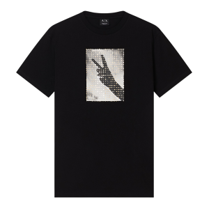 Giorgio Armani A X Armani Exchange für Herren. XM002229AF12308UC001 Schwarzes bedrucktes T-shirt (L), Lässig, Baumwolle, Kurzarm Giorgio Armani A X Armani Exchange für Herren. XM002229AF12308UC001 Schwarzes bedrucktes T-shirt (L), Lässig, Baumwolle, Kurzarm