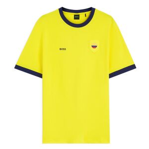Boss für Herren. 50562134 T-Shirt mit gelber Flagge (M), Lässig, Kurzarm, Bio-Baumwolle Boss für Herren. 50562134 T-Shirt mit gelber Flagge (M), Lässig, Kurzarm, Bio-Baumwolle