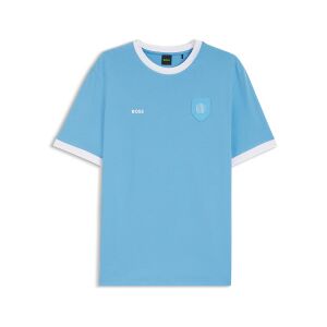 Boss für Herren. 50562134 T-Shirt mit blauer Flagge (M), Lässig, Baumwolle, Kurzarm Boss für Herren. 50562134 T-Shirt mit blauer Flagge (M), Lässig, Baumwolle, Kurzarm