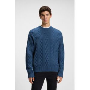 Boss für Herren. 50548689 Kableto Pullover blau (S), Lässig, Wolle Boss für Herren. 50548689 Kableto Pullover blau (S), Lässig, Wolle