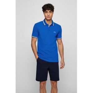 Boss für Herren. 50469055 Poloshirt mit normaler Passform Detail Logo blau (S), Lässig, Baumwolle, Kurzarm Boss für Herren. 50469055 Poloshirt mit normaler Passform Detail Logo blau (S), Lässig, Baumwolle, Kurzarm