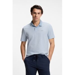 Boss für Herren. 50507814 Piqué-Poloshirt aus Baumwolle mit blauem Logodruck (3XL), Lässig, Kurzarm Boss für Herren. 50507814 Piqué-Poloshirt aus Baumwolle mit blauem Logodruck (3XL), Lässig, Kurzarm