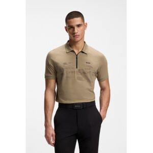 Boss für Herren. 50559010 Polo Zipper mit reflektierender Grafik braun (S), Lässig, Baumwolle, Kurzarm Boss für Herren. 50559010 Polo Zipper mit reflektierender Grafik braun (S), Lässig, Baumwolle, Kurzarm